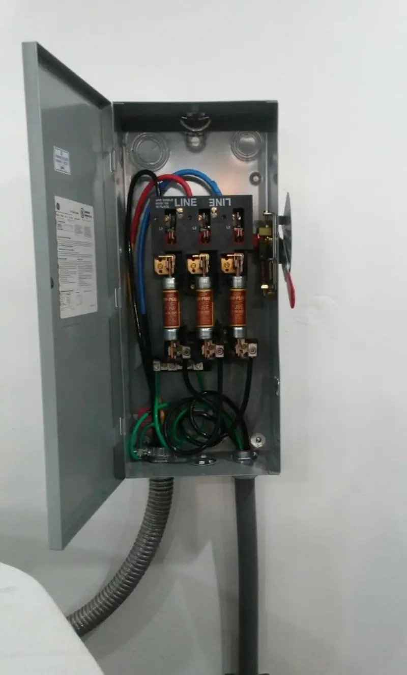 Three-phase disconnect switch installed for Electrical Wiring & Rewiring in Martha Lake